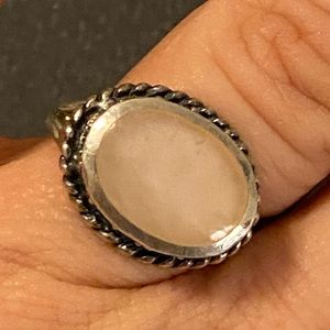 Vintage Native (stamped and signed) Huge Pink Coral ring 7.45